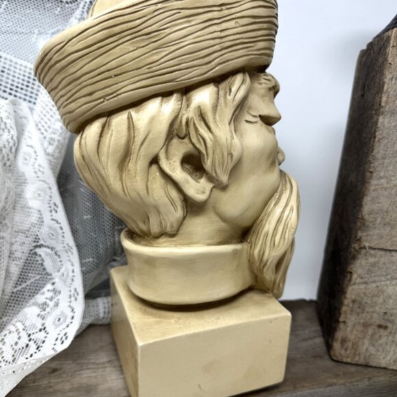 1960 Universal Statuary Corp Mid-Century Asia Man Chalkware Bust - Picture 4 of 9